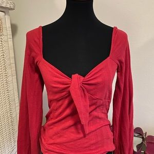 Free people red sweetheart top